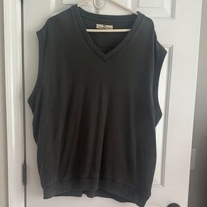Dark Gray Sleeveless V-Neck Sweater Vest